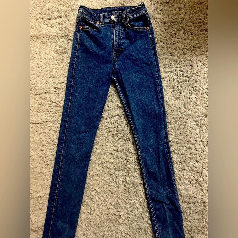 H&M high waist straight leg denim